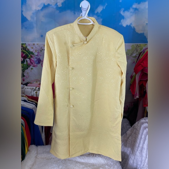ao dai cach tan nam gam, Vietnamese men’s modern contemporary long dress top 3xl - Picture 2 of 4
